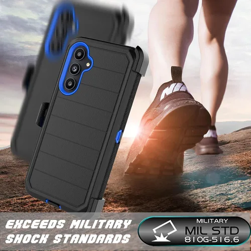 Vista 6 de Njjex Funda resistente para Samsung Galaxy A54 5G, para Galaxy A54 5G con funda de clip para cinturón, protector de pantalla integrado resistente a