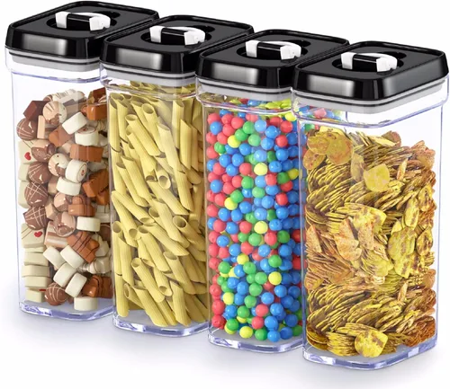 Vista 13 de DWËLLZA KITCHEN Contenedores herméticos para almacenamiento de alimentos con tapas, juego de 6 recipientes herméticos de almacenamiento de cocina