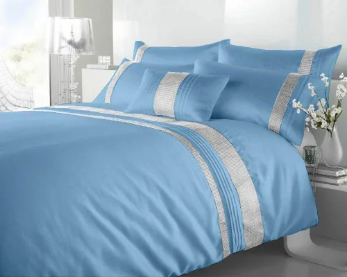 Vista 11 de BedDecor Juego de funda de edredón de 5 piezas con forro plateado de 600 hilos, 100% algodón egipcio (individual/individual XL, rojo sangriento)