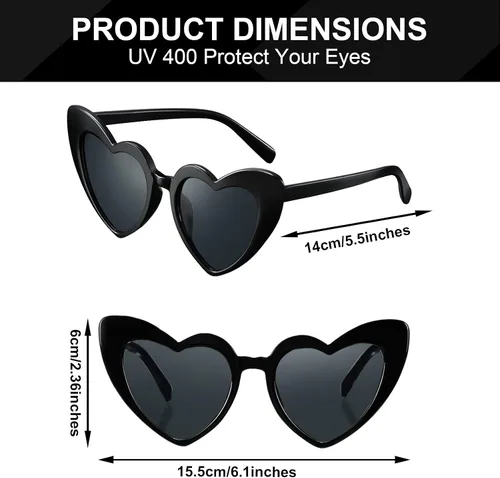 Vista 3 de Frienda 9 pares de lentes de sol en forma de corazón para mujer para despedida de soltera regalos de despedida de soltera