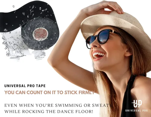 Vista 6 de Boob Tape BoobyTape for Breast Lift Tape A-E Cup Push Up in All Dress Tape with Reusable Nipplecover AdhesiveBob Tape