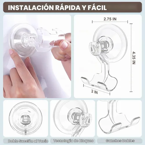 Vista 3 de VIS'V Soporte para maquinilla de afeitar con ventosa para ducha para él
