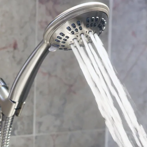 Vista 4 de Aqua Elegante - Cabezal de ducha de mano de 1.8 GPM, níquel cepillado, boquillas autolimpiantes, 6 ajustes, libre de BPA cepillado níquel