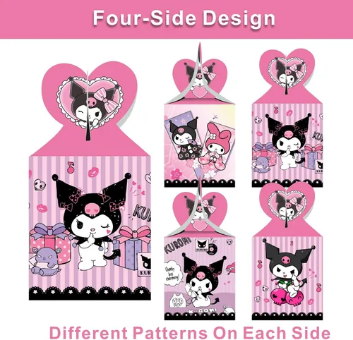 Vista 2 de ARHAVI 12 cajas de regalo de fiesta Kuromi, My Melody y Kuromi suministros de fiesta de cumpleaños para decoraciones de fiesta Kawaii