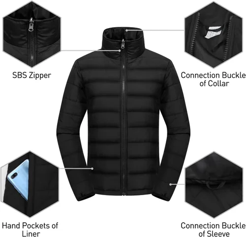 Vista 7 de GEMYSE Chaqueta de esquí impermeable 3 en 1 para mujer, con forro acolchado, abrigo de invierno aislado