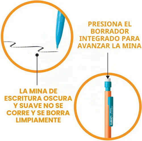 Vista 6 de BIC Xtra-Strong - Lápiz mecánico, barril colorido, punta gruesa (0.9 mm), 48