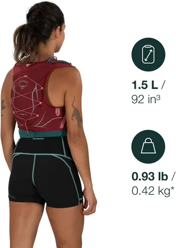 Vista 2 de Osprey Dyna 1.5L Chaleco de hidratación para correr para mujeres con depósito Hydraulics