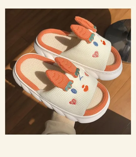 Vista 7 de Pantuflas Kawaii de conejito peludo para mujer, cómodas, con puntera abierta, lindas sandalias de invierno de animales
