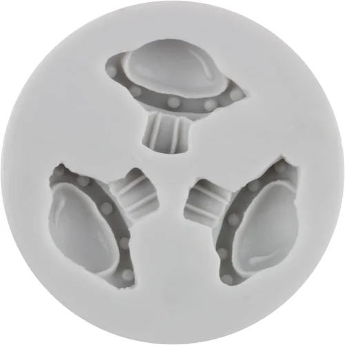 Vista 7 de Sijiangmold Molde de silicona para astronauta, diseño de astronauta, planeta, cohete, satélite, fondant, para cupcakes, decoración de pasteles
