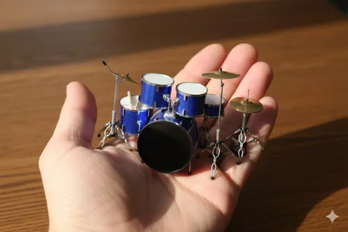 Vista 2 de AXE HEAVEN Classic Studio Drum Kit Modelo Blue Sparkle - Modelo a escala 1:4