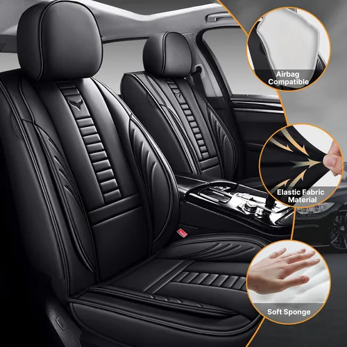 Vista 2 de Fundas de asiento delantero automático para Volvo 1999-2025 95% modelos, protección de banco frontal 3D compatible con bolsa de aire lateral línea