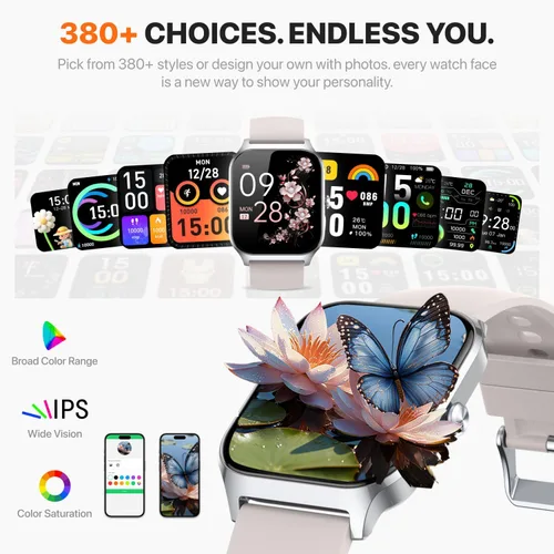 Vista 5 de Reloj inteligente para mujeres y hombres, (responder/hacer llamadas) 1.83 pulgadas, reloj inteligente con seguimiento de actividad física