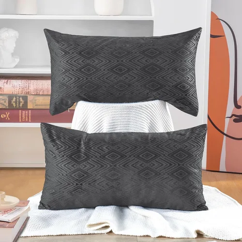 Vista 26 de Home Soft Things Ikat - Fundas de almohada de terciopelo de 2 piezas, 14 x 26 pulgadas, aguacate, funda de almohada decorativa lumbar sólida