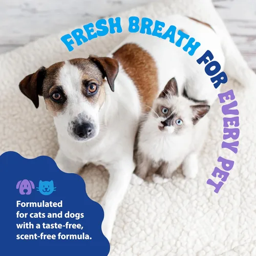 Vista 6 de Dental Fresh Aditivo de agua para perros y gatos, fórmula avanzada, 8 onzas líquidas, placa y sarro para cuidado bucal diario