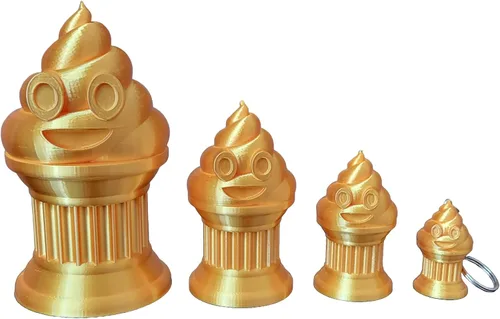 Vista 8 de Znet3D Trofeo de emoji Family Poop – Premio o regalo perfecto – Hecho a mano con fabricación aditiva – 6, 4, 3, 2 pulgadas de alto, con un emoji