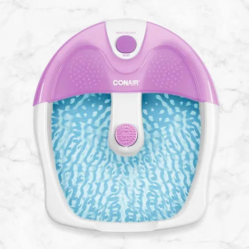 Vista 9 de Conair Baño relajante de pedicura para pies con masaje relajante de vibración, masajeador de pies relajante para lavabo profundo con chorros, Rosa