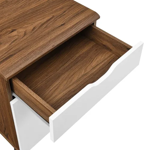 Vista 4 de Modway Envision Mid-Century Modern, archivador, color blanco nogal
