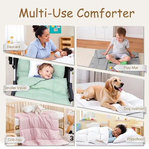 Vista 6 de ZPECC Edredón alternativo de plumón para niños pequeños, manta colcha hipoalergénica de 39 x 47 pulgadas, relleno de edredón para niños suave