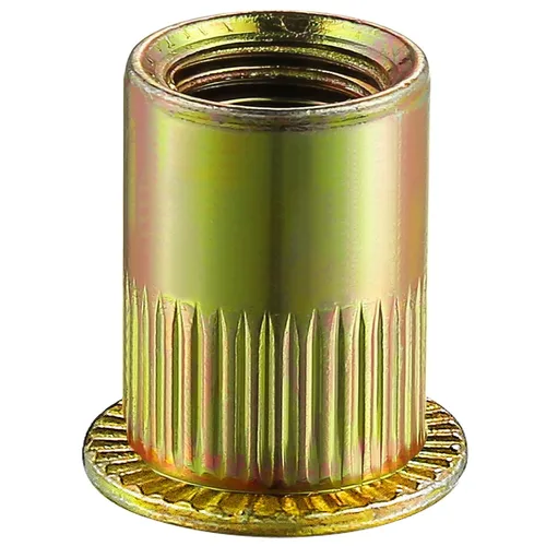 Vista 10 de Wensilon - Tuercas remachables de 1/2-13UNC, 20 piezas, acabado galvanizado en zinc amarillo, con cabeza plana, inserto roscado, cuerpo moleteado