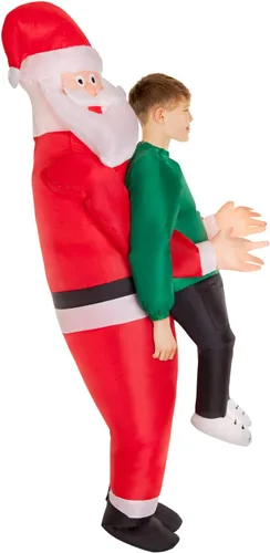 Vista 2 de Morph Inflatable Santa Costume for Kids Blow Up Santa Suit Kids Funny Inflatable Christmas Costume for Boys Girls