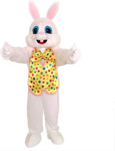 Vista 7 de Easter Party Rabbit Costume Bunny Costume Plush Halloween Animal Mascot Costume Conejito azul