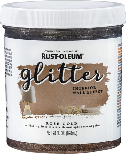 Vista 10 de Rust-Oleum 360222 Pintura de pared interior con purpurina, 28 onzas, cobre