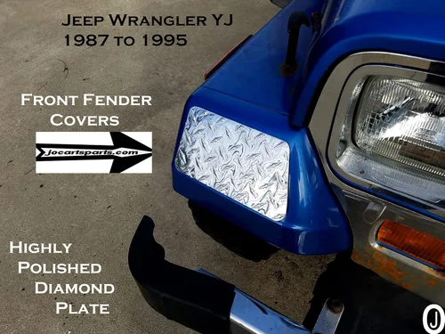 Vista 9 de Se adapta a la cubierta del guardabarros delantero con placa de diamante Jeeep YJ