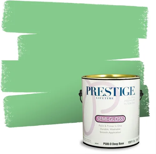 Vista 139 de PRESTIGE Pintura exterior e imprimación en uno, aloe, plano, 1 galón