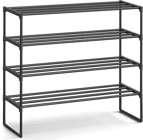 Vista 25 de SONGMICS Zapatero, Organizador de Zapatos de 2 Niveles, Estante de Almacenamiento de Metal, Vertical o Invertido, para 3-6 Pares, Apilable