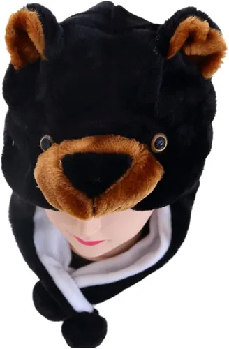 Vista 3 de Sombreros de animales unisex de felpa de invierno con solapa para orejas