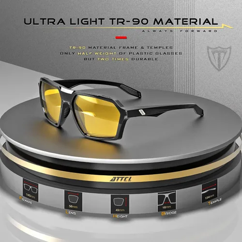 Vista 5 de ATTCL Gafas de sol polarizadas de moda para hombres: ligero hexagonal TR90 Marco UV Protección Deporte Casual Glasse Conducción Viaje Gafas