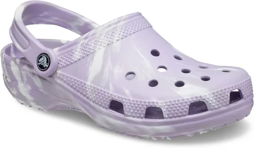 Vista 2 de Crocs - Zueco clásico para hombre y mujer, Lavender/Multi, 10 Women/8 Men