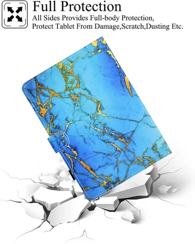 Vista 6 de Funda universal para tablet de 7.0 pulgadas, piel sintética, con soporte de visión multiángulo, ranuras para tarjetas para Samsung Galaxy Tab A 7.0