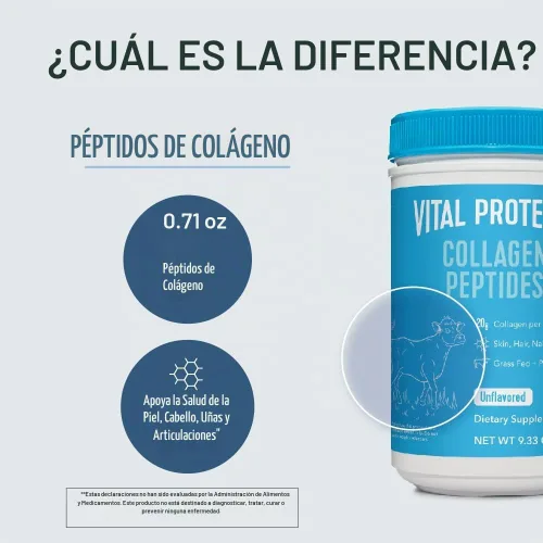 Vista 3 de Vital Proteins Péptidos de colágeno en polvo sin sabor 9.33 OZ+11.5 oz vainilla