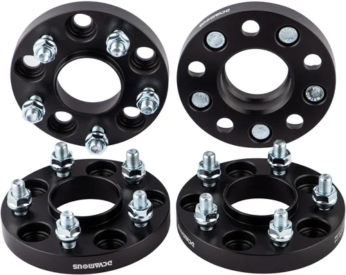 Vista 10 de 4 piezas de espaciadores de rueda hubcéntricos negros 5x115 de 1 pulgada con pernos 12x1.5 de 70.3 de diámetro Compatible con Chevy Cadi-llac Bui-ck