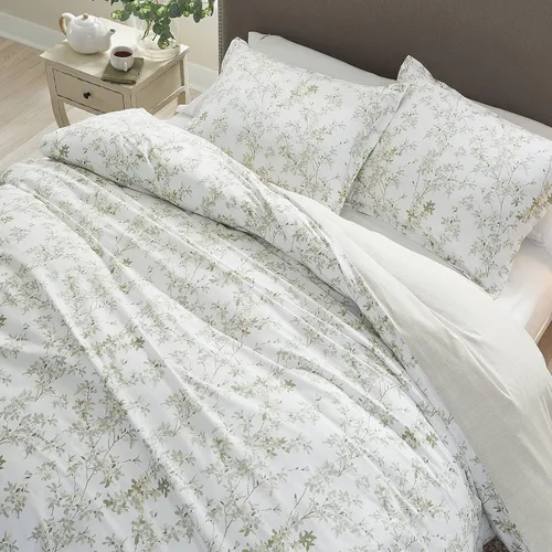Vista 9 de Laura Ashley Casa - Juego de funda de edredón tamaño individual, ropa de cama reversible de algodón con funda a juego, ropa de cama de peso medio