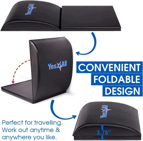 Vista 3 de Yes4All Ab Mat Tailbone y sin coxis, almohadilla de apoyo plegable para ejercicios abdominales para entrenamiento central y espalda baja