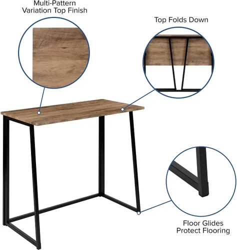 Vista 4 de Flash Furniture Walker - Escritorio plegable para computadora para oficina en casa, 36 pulgadas