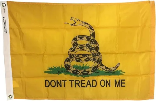 Vista 7 de Bandera Gadsden de 2 x 3 pies, nailon para todo tipo de clima, para exteriores, fabricada en Estados Unidos