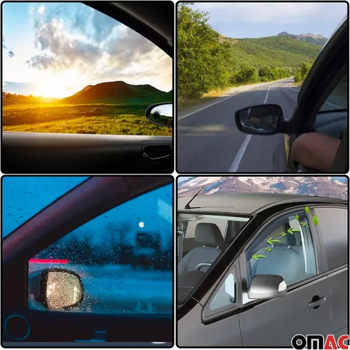 Vista 4 de OMAC Deflector de protección contra la lluvia de la visera de la ventana para Ford Fiesta 2011-2019 humo negro 2 piezas