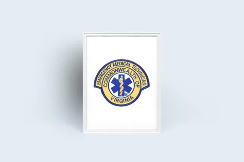 Vista 2 de Virginia EMT Parche Bordado VA Emergencia Rescate Médico Uniforme Cresta - F 40