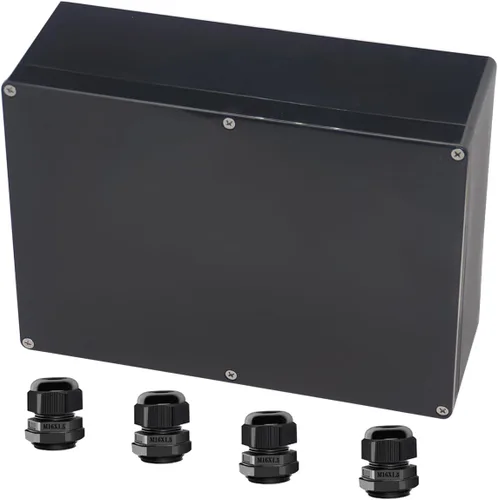 Vista 14 de Caja de Proyecto ABS Cajas Eléctricas Negras IP65 Caja Impermeable para Exteriores Caja de Conexiones Electrónicas Caja de Alimentación con Remates