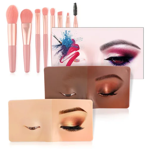 Vista 9 de Cara de práctica de maquillaje de silicona, maniquí 5D para sombra de ojos de pestañas Odorless Soft Silicone, Reusable 5000+ Times, Easy Clean