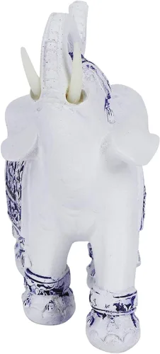Vista 4 de Estatua de elefante azul auspicioso de buena suerte Feng Shui, símbolo de riqueza de elefante, decoración adecuada para estantería, escritorio, sala