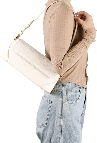 Vista 2 de SINBONO Monederos pequeños para mujer, bolso de hombro clásico de cuero vegano con correa ajustable