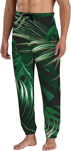 Vista 2 de ultaro Mens Tropical Palm Leaf Jungle Sweatpants Lightweight Casual Joggers for Workout Gym Running Jogging