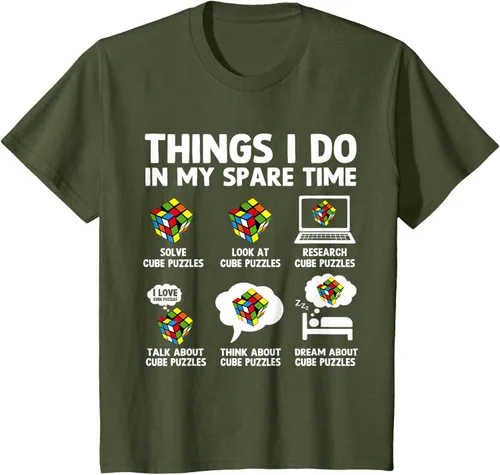 Vista 14 de Things I Do in My Spare Time Cube Puzzle Speed Cubing Camiseta