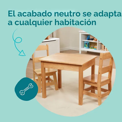 Vista 3 de Mesa y sillas de madera Melissa & Doug, talla única , Natural