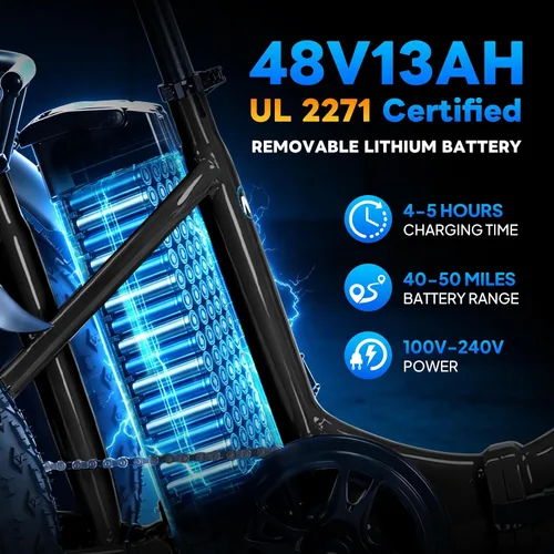 Vista 3 de NARRAK Triciclo eléctrico para adultos, triciclo eléctrico plegable con neumáticos gruesos, bicicletas eléctricas de 3 ruedas, pico de 1350 W