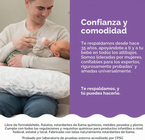Vista 3 de Funda para Almohada de Lactancia Boppy - Suave, Lavable y Hipoalergénica de Microfibra para Almohada de Bibernón y Lactancia